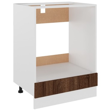 vidaXL Ντουλάπι Φούρνου Riga Καφέ Δρυς 60x46x81,5cm Επεξεργ. Ξύλο 1 τεμ.
