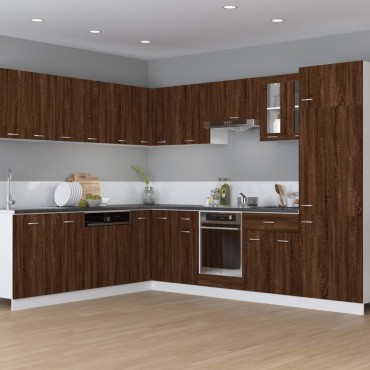 vidaXL Ντουλάπι Φούρνου Riga Καφέ Δρυς 60x46x81,5cm Επεξεργ. Ξύλο 1 τεμ.