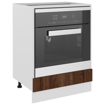 vidaXL Ντουλάπι Φούρνου Riga Καφέ Δρυς 60x46x81,5cm Επεξεργ. Ξύλο 1 τεμ.