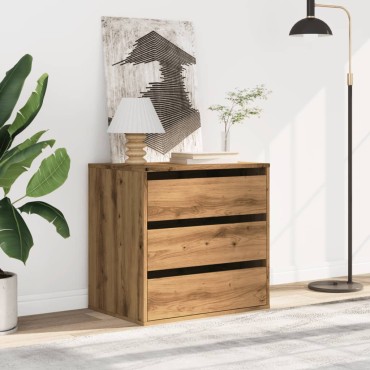 vidaXL Συρταριέρα Γωνιακή Αρτισιανή Δρυς 60x41x58cm Επεξεργ. Ξύλο 1 τεμ.