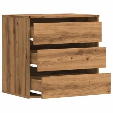 vidaXL Συρταριέρα Γωνιακή Αρτισιανή Δρυς 60x41x58cm Επεξεργ. Ξύλο 1 τεμ.