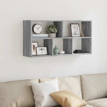 vidaXL Ραφιέρα Τοίχου Γκρι Sonoma 100x25x50cm Επεξεργασμένο Ξύλο 1 τεμ.