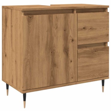 vidaXL Ντουλάπι Μπάνιου τεχνίτης Δρυς 65x33x60cm Επεξεργασμένο Ξύλο 1 τεμ.