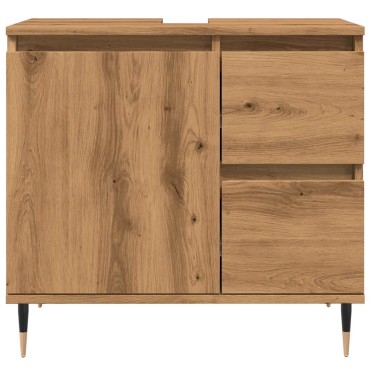 vidaXL Ντουλάπι Μπάνιου τεχνίτης Δρυς 65x33x60cm Επεξεργασμένο Ξύλο 1 τεμ.