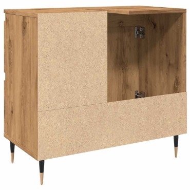 vidaXL Ντουλάπι Μπάνιου τεχνίτης Δρυς 65x33x60cm Επεξεργασμένο Ξύλο 1 τεμ.