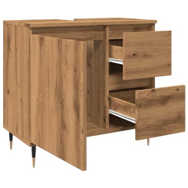 vidaXL Ντουλάπι Μπάνιου τεχνίτης Δρυς 65x33x60cm Επεξεργασμένο Ξύλο 1 τεμ.