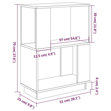 vidaXL Βιβλιοθήκη/Διαχωριστικό Χώρου 51x25x70cm Μασίφ Ξύλο Πεύκου 1 τεμ.