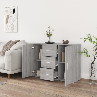 vidaXL Ντουλάπι Γκρι Sonoma 91x29,5x65cm από Επεξεργασμένο Ξύλο 1 τεμ.