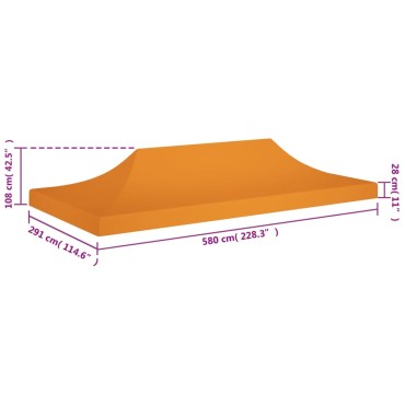 vidaXL Κάλυμμα Τέντας Εκδηλώσεων Πορτοκαλί 6 x 3 μ. 270 γρ/μ²