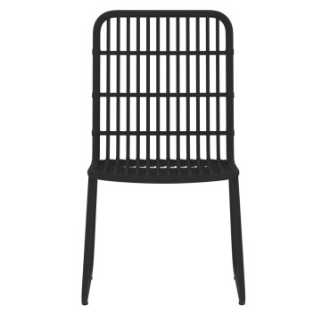 vidaXL Σετ Τραπεζαρίας Κήπου 5 τεμ. Μαύρο 140x70x74cm