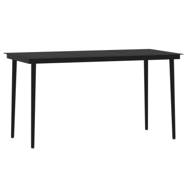 vidaXL Σετ Τραπεζαρίας Κήπου 5 τεμ. Μαύρο 140x70x74cm