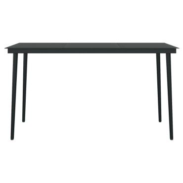 vidaXL Σετ Τραπεζαρίας Κήπου 5 τεμ. Μαύρο 140x70x74cm