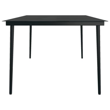 vidaXL Σετ Τραπεζαρίας Κήπου 9 τεμ. Γκρι / Μαύρο 200x100x74cm