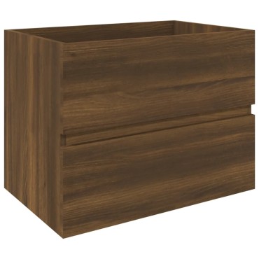vidaXL Ντουλάπι Νιπτήρα Καφέ Δρυς 60x38,5x45cm Επεξεργασμένο Ξύλο 1 τεμ.