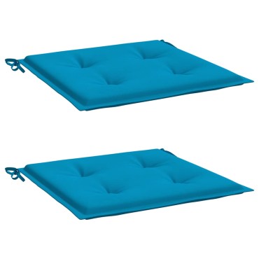 vidaXL Μαξιλάρια Καρέκλας Κήπου 2 τεμ. Μπλε 40x40x3cm Υφασμάτινα