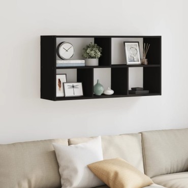 vidaXL Ράφι Τοίχου Μαύρη 100x25x50cm από Επεξεργασμένο Ξύλο 1 τεμ.
