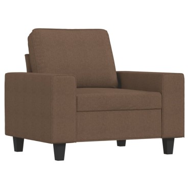 vidaXL Καναπές 4 τεμ. Καφέ ύφασμα 94x77x80cm  Διθέσιος Τριθέσιος