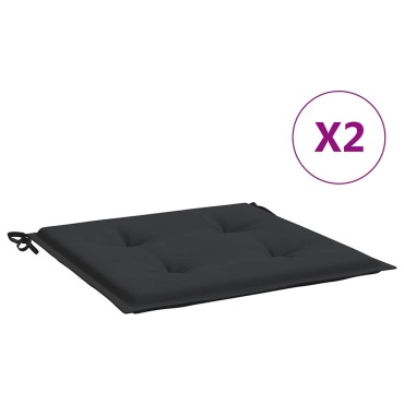 vidaXL Μαξιλάρια Καρέκλας Κήπου 2 τεμ. Μαύρα 50x50x4cm Oxford Ύφασμα