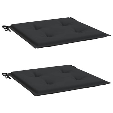 vidaXL Μαξιλάρια Καρέκλας Κήπου 2 τεμ. Μαύρα 50x50x4cm Oxford Ύφασμα