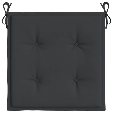 vidaXL Μαξιλάρια Καρέκλας Κήπου 2 τεμ. Μαύρα 50x50x4cm Oxford Ύφασμα