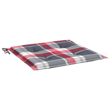 vidaXL Μαξιλάρια Καρέκλας 2τεμ Κόκκινο Καρό 40x40x3cm Ύφασμα Oxford