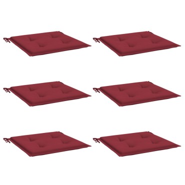 vidaXL Μαξιλάρια Καρέκλας Κήπου 6τεμ Μπορντό 50x50x3cm Oxford Ύφασμα