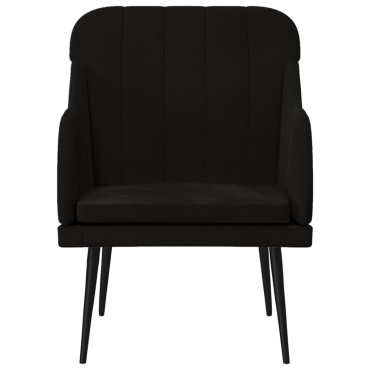 vidaXL Πολυθρόνα Μαύρη 63x76x 80cm Βελούδινη 1 τεμ.