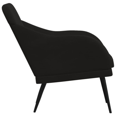 vidaXL Πολυθρόνα Μαύρη 63x76x 80cm Βελούδινη 1 τεμ.