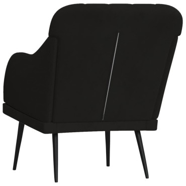 vidaXL Πολυθρόνα Μαύρη 63x76x 80cm Βελούδινη 1 τεμ.