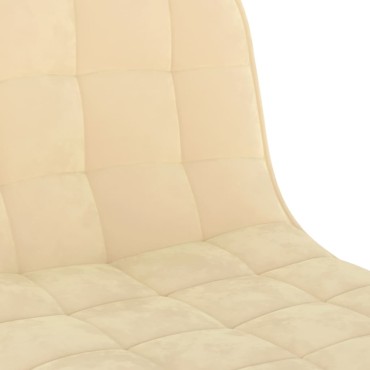 vidaXL Σκαμπό Μπαρ 2 τεμ. Κρεμ Βελούδινα 42,5x45x(84-105)cm