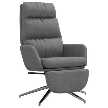 vidaXL Πολυθρόνα Relax Ανοιχτό Γκρι Υφασμάτινη με Υποπόδιο 70x77x98cm 1 τεμ.