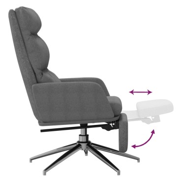 vidaXL Πολυθρόνα Relax Ανοιχτό Γκρι Υφασμάτινη με Υποπόδιο 70x77x98cm 1 τεμ.