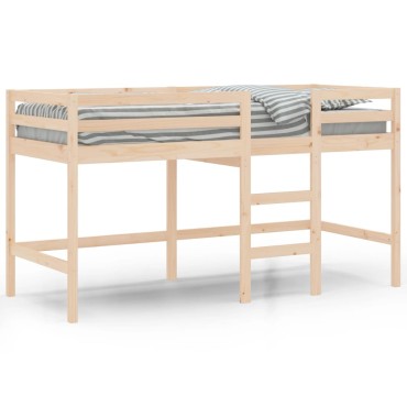 vidaXL Υπερυψ. Κρεβάτι Παιδικό με Σκάλα 90x190cm Μασίφ Ξύλο Πεύκου 1 τεμ. - Μονό