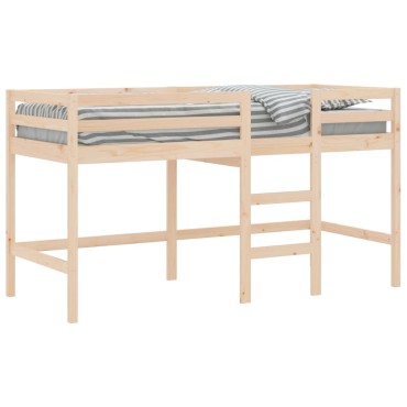 vidaXL Υπερυψ. Κρεβάτι Παιδικό με Σκάλα 90x190cm Μασίφ Ξύλο Πεύκου 1 τεμ. - Μονό