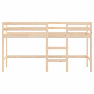 vidaXL Υπερυψ. Κρεβάτι Παιδικό με Σκάλα 90x190cm Μασίφ Ξύλο Πεύκου 1 τεμ. - Μονό