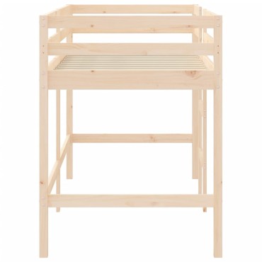 vidaXL Υπερυψ. Κρεβάτι Παιδικό με Σκάλα 90x190cm Μασίφ Ξύλο Πεύκου 1 τεμ. - Μονό
