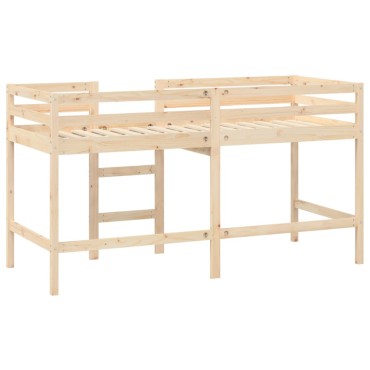 vidaXL Υπερυψ. Κρεβάτι Παιδικό με Σκάλα 90x190cm Μασίφ Ξύλο Πεύκου 1 τεμ. - Μονό