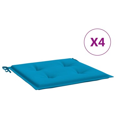 vidaXL Μαξιλάρια Καρέκλας Κήπου 4 τεμ. Μπλε 40x40x3cm Υφασμάτινα