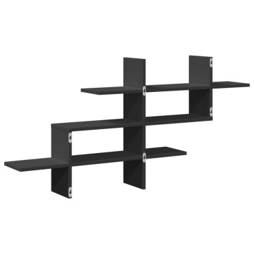 vidaXL Ράφι Τοίχου Μαύρη 124,5x18x60,5cm από Επεξεργασμένο Ξύλο 1 τεμ.