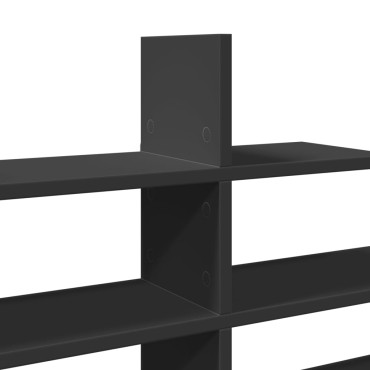 vidaXL Ράφι Τοίχου Μαύρη 124,5x18x60,5cm από Επεξεργασμένο Ξύλο 1 τεμ.