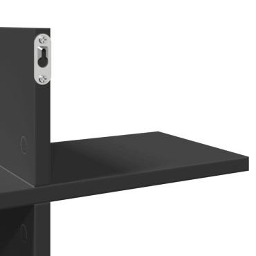 vidaXL Ράφι Τοίχου Μαύρη 124,5x18x60,5cm από Επεξεργασμένο Ξύλο 1 τεμ.