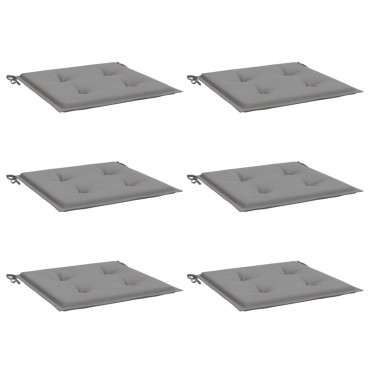 vidaXL Μαξιλάρια Καρέκλας Κήπου 6 τεμ. Γκρι 50x50x3cm Ύφασμα Oxford
