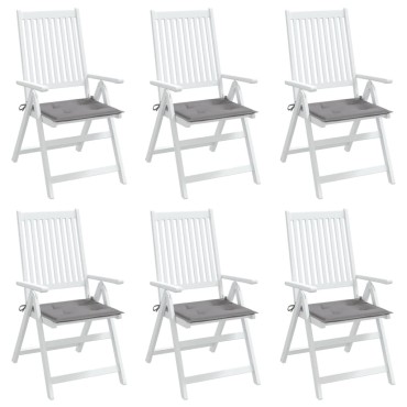 vidaXL Μαξιλάρια Καρέκλας Κήπου 6 τεμ. Γκρι 50x50x3cm Ύφασμα Oxford