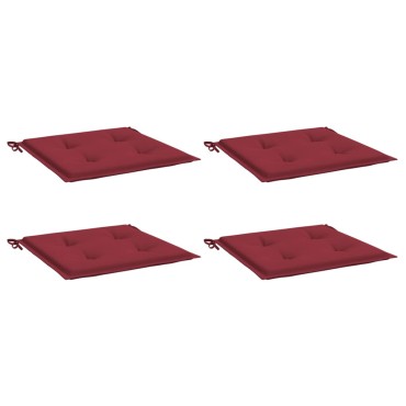 vidaXL Μαξιλάρια Καρέκλας Κήπου 4τεμ Μπορντό 50x50x3cm Oxford Ύφασμα