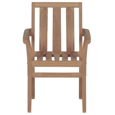 vidaXL Καρέκλες Κήπου 2 τεμ. Μασίφ Ξύλο Teak με Κόκκινα Καρό Μαξιλάρια 58x50x89cm