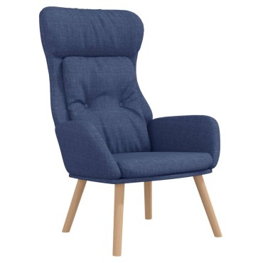 vidaXL Πολυθρόνα Relax Μπλε Υφασμάτινη με Υποπόδιο 70x77x94cm 1 τεμ.
