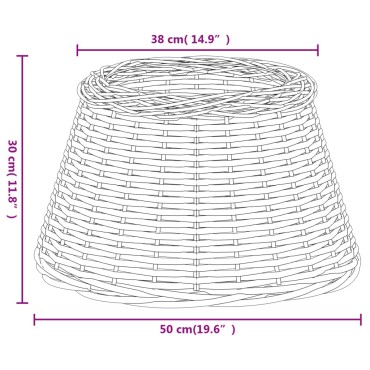 vidaXL Καπέλο Φωτιστικού Λευκό Ø50x30 εκ. από Wicker