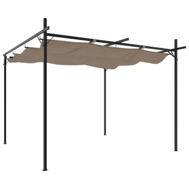 vidaXL Πέργκολα με Πτυσσόμενη Οροφή Taupe 295 x 292 x 230 εκ.