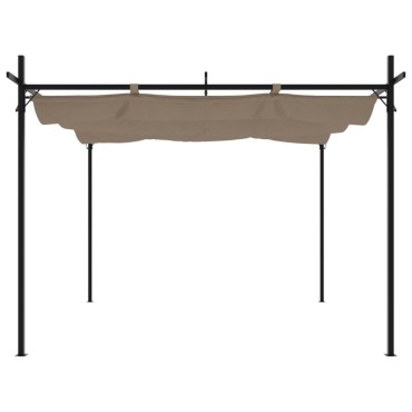 vidaXL Πέργκολα με Πτυσσόμενη Οροφή Taupe 295 x 292 x 230 εκ.
