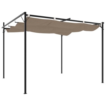 vidaXL Πέργκολα με Πτυσσόμενη Οροφή Taupe 295 x 292 x 230 εκ.
